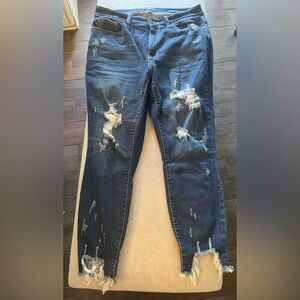 Judy Blue 14W Skinny Fit Distressed Jeans.